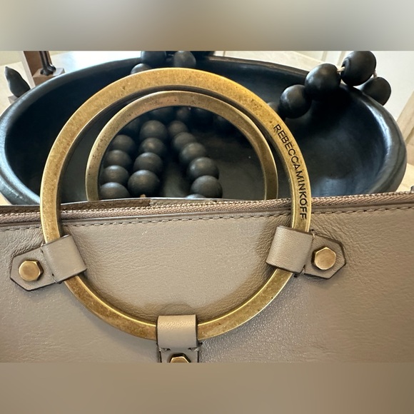 Rebecca Minkoff Gray taupe leather ring, satchel shoulder Crossbody bag - Picture 8 of 14